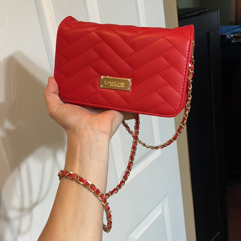 Bebe QUILTED STRAP PURSE